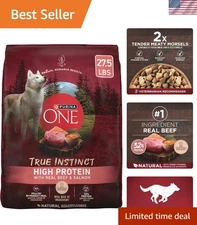 Natural High Protein Dry Dog Food Dry True Instinct with Real Beef and Salmon...