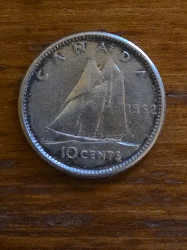 1962 Canada 10 Cents Dime 0.8000 Silver ASW 0.06 Oz Coin