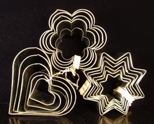 3 Stainless Steel Graduated Nesting Cookie Pastry Cutters Made in Germany