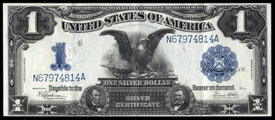 1899 $1 BLACK EAGLE SILVER CERTIFICATE FR. 236 CHOICE XF/AU LARGE SIZE NOTE