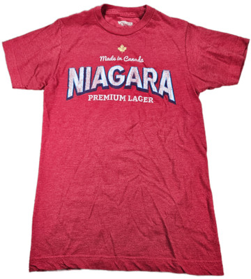 Niagara Premium Lager Graphic VOYAGER T-Shirt Men's Heather Red XS 100% Cotton