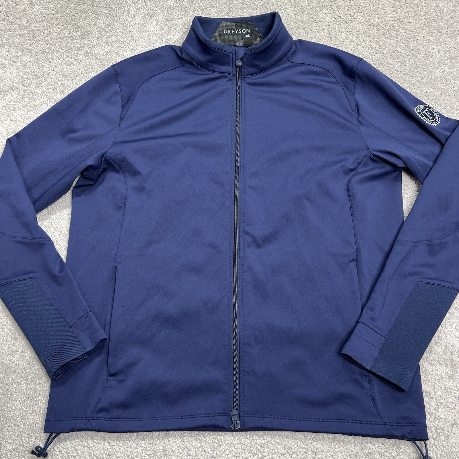 Greyson Jacket Mens Large Blue Full Zip Golf Performance Stretch Embroidered