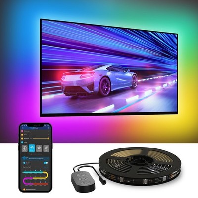 RGBIC Smart LED TV Backlight Strip Lights for 70-80'' TVs, Bluetooth/Wi-Fi, Music
