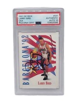 1991 Skybox Team USA #531 Larry Bird Signed Auto On Card Basketball PSA DNA  10