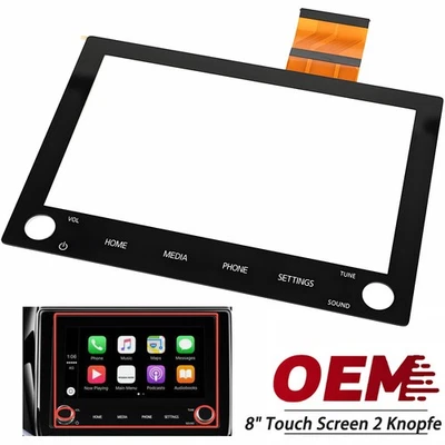 2 Knöpfe 8" Radio Touchscreen Digitizer für Mitsubishi Outlander 2019-22 MK3 SAT - Bild 1 von 4