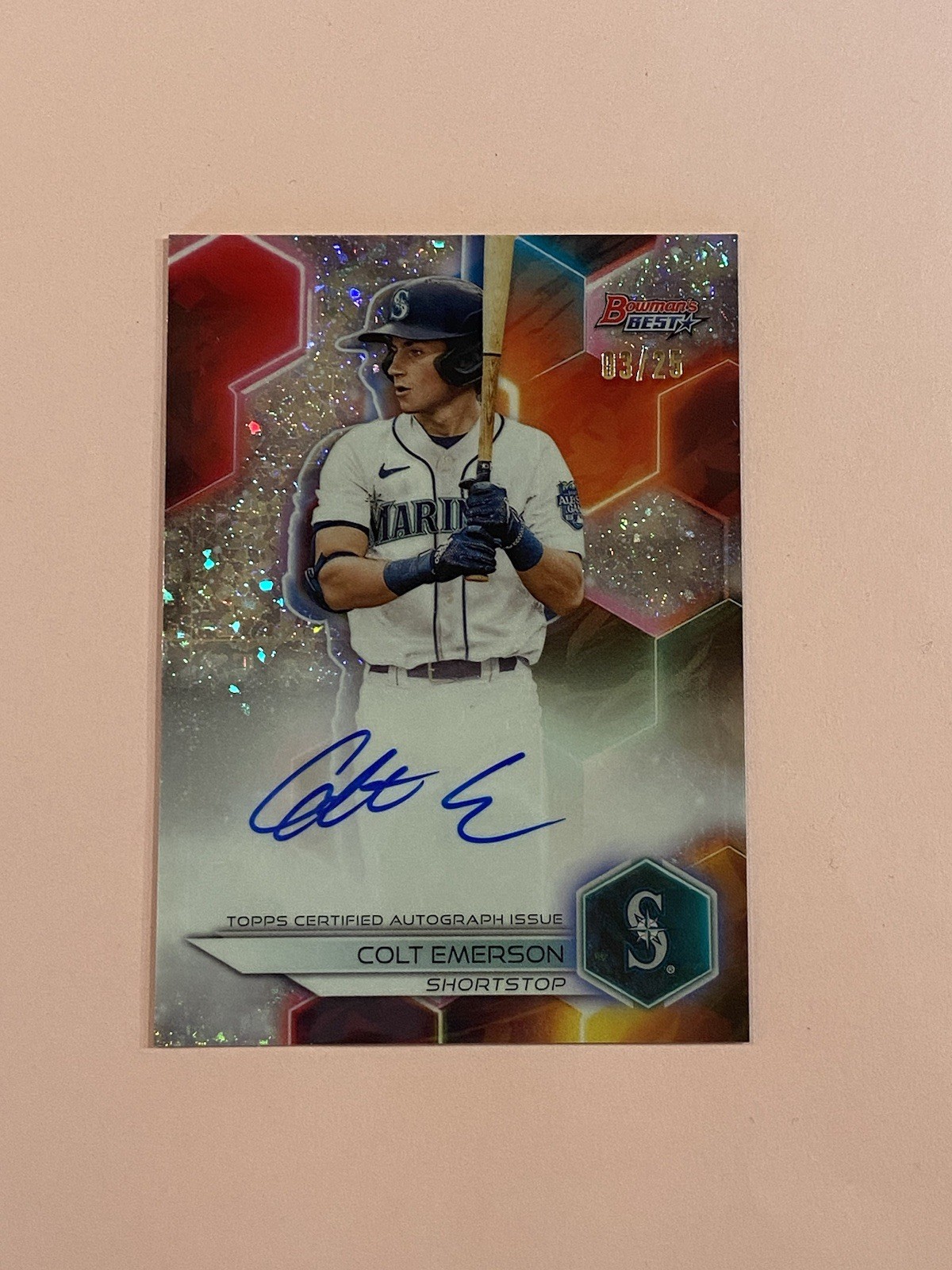 Colt Emerson 2023 Bowman’s Best Mini Diamond Refractor Auto Autograph /25