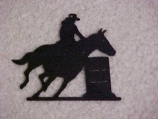 BARREL RACER METAL ORNAMENT  & 5 RED FOAM WESTERN COWGIRL BARREL RACERS NEW!