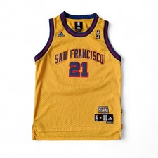 Adidas Ronny Turiaf San Francisco Warriors Hardwood Classics Jersey Youth M 