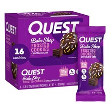 Quest Bake Shop Frosted Cookies Chocolate Cake Flavor 10g Protein 8 Count
