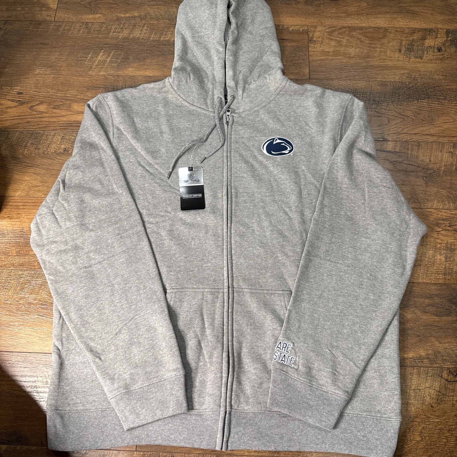 Penn State Nittany Lions Gray Full Zip Hoodie Sweatshirt Men’s XXL  NWT