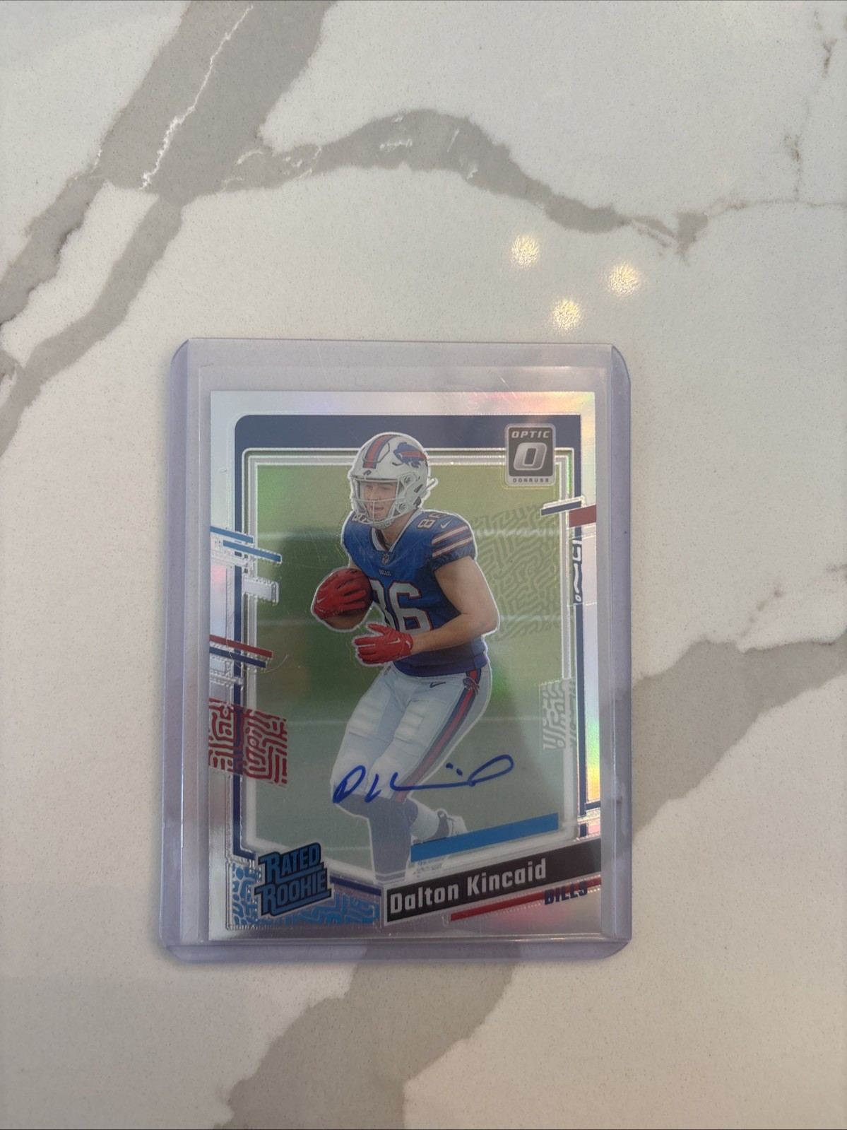 2023 Panini Donruss Optic -Rated Rookie Dalton Kincaid #211 Holo Prizm Auto /150