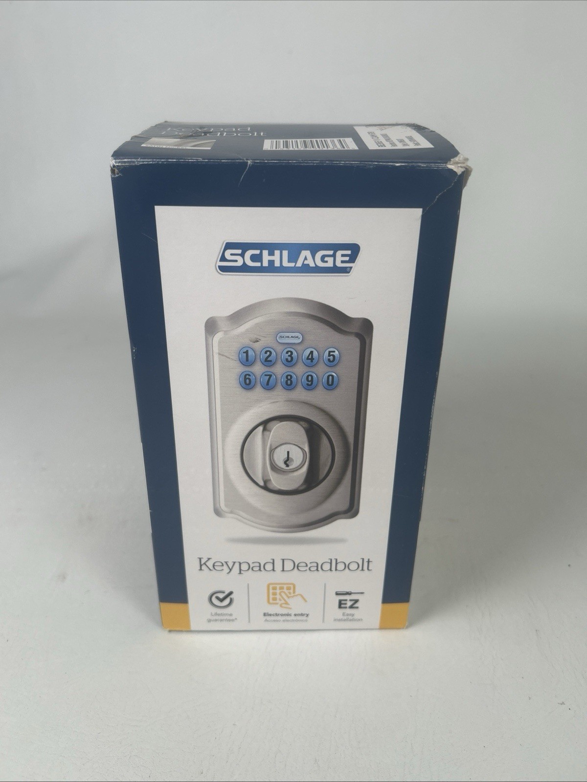 Schlage BE365VCAM619 Camelot Keypad Deadbolt - Satin Nickel UNSEALED