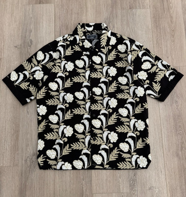 Kith Chain-Stitched Woodpoint Black Floral Button Up Shirt Size Small SS24