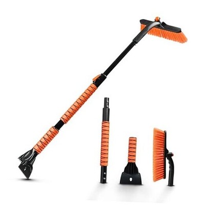  3 in 1 Snow Brush for SUV, 360° Pivoting Extendable Long Snow Brush for 44.7''