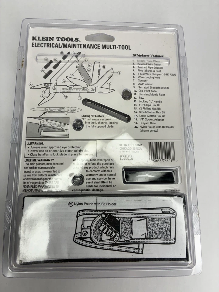 Klein Tools 1016 Electrical Maintenance Multi-Tool w/ Pouch & Bits – NEW Sealed - Image 4 of 4