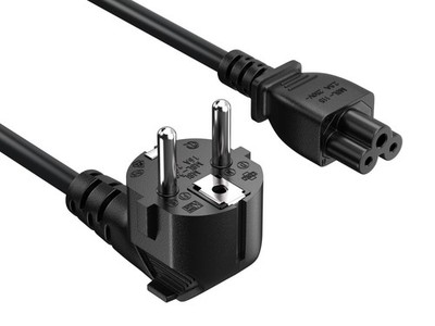 6ft CEE 7/7 to IEC320 C5 Right Angle European Schuko Power Cord for Notebook ...