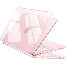 EooCoo Case for MacBook Neo 13 inch 2026, Scratch Resistant, Crystal Blush