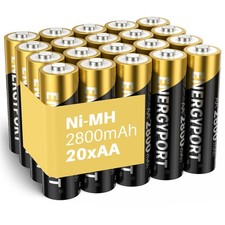 20Pcs AA Rechargeable Batteries 1.2V 2800mAh Ni-MH Double AA Solar Light Battery 1.45 per gallon
