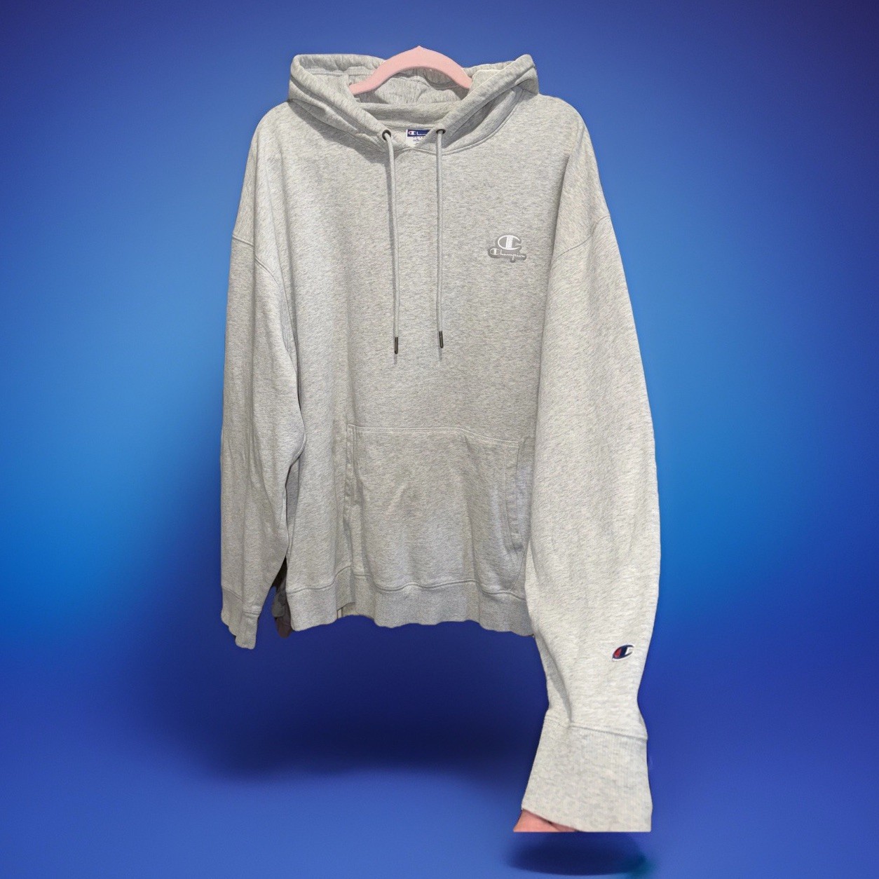 Champion Classic Fleece Sudadera con Capucha 2XL Hombre Gris Plateado 80/20 Algodón S6558 XXL