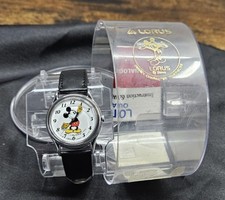 Vintage Lorus Mickey Mouse Moving Arms Watch w/ Leather Band