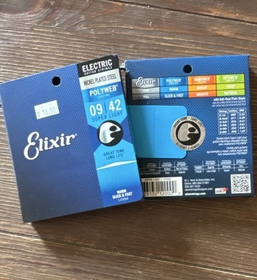 2 PACK! Elixir Polyweb Coated Electric Guitar Strings