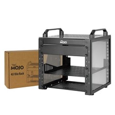 Tecmojo 4U Network Rack, 10 inch Mini Server Rack with 2 Side Translucent Pan...