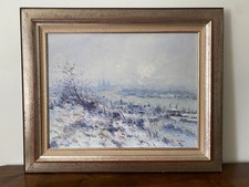 HUILE SUR TOILE SIGNEE JEAN-PIERRE DUBORD (1949) ROUEN VUE DE CANTELEU EN HIVER