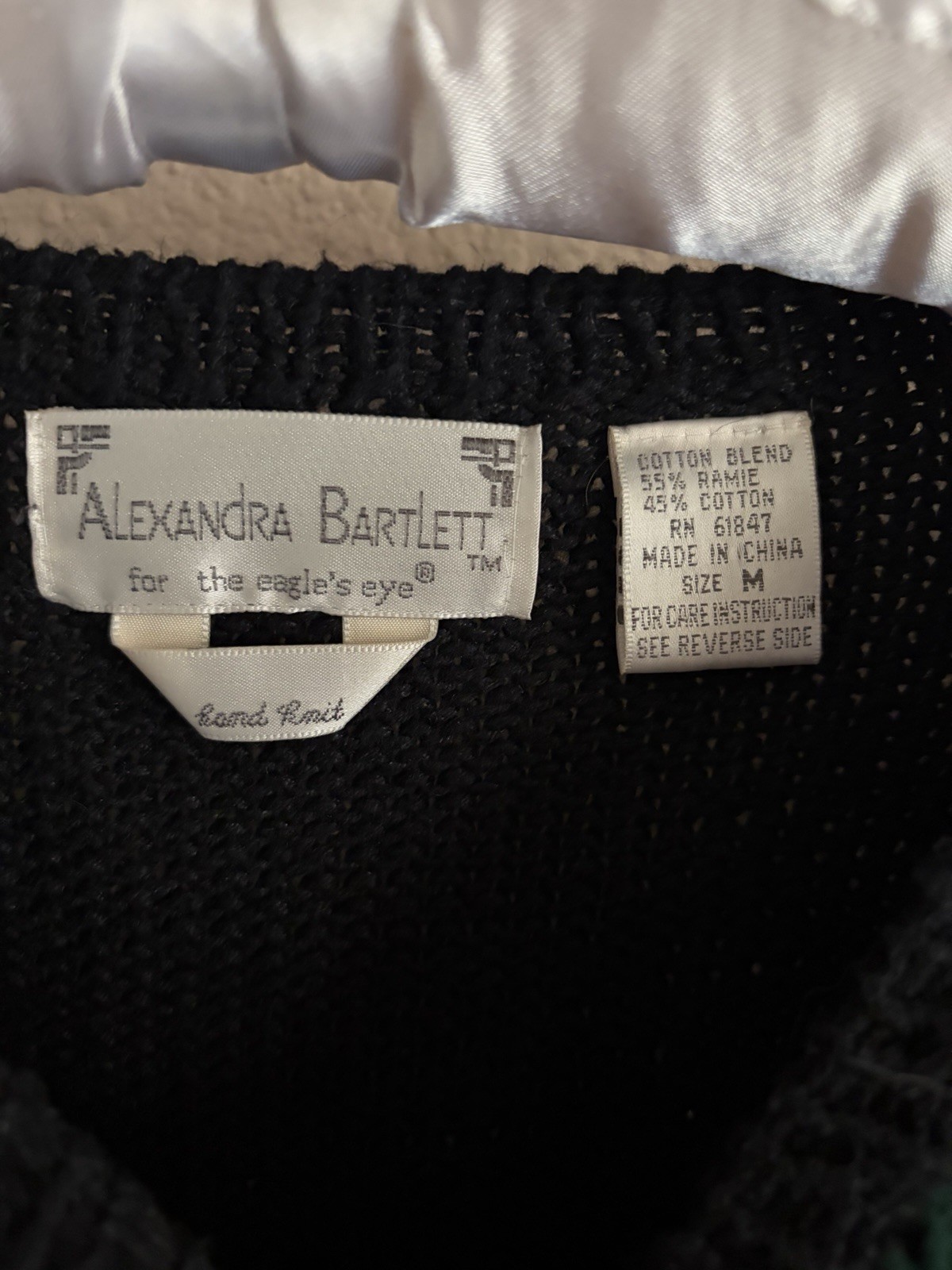 Vintage Alexandra Bartlett Eagle’s Eye Hand Knit Sweater M Teddy Bear ...