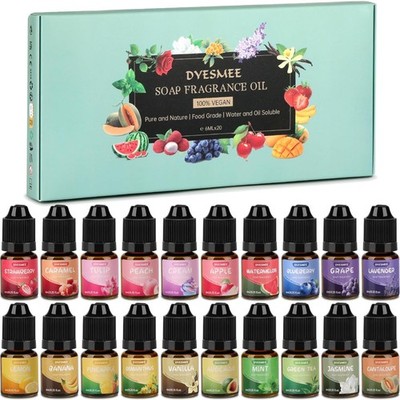 Seifenduftöl Set 20 Farben Duftöl für Seifen Kerzen Lotionen Badebomben