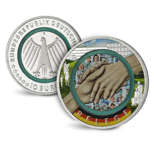 5 x 10 Euro Deutschland 2022 -  Pflege A D F G J coloriert Farbe - Bild 5 von 6