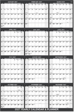2025 Yearly Wall Calendar - Jan. 2025 - Dec. 2025, 34.3" x 22.8" (Open), Year...