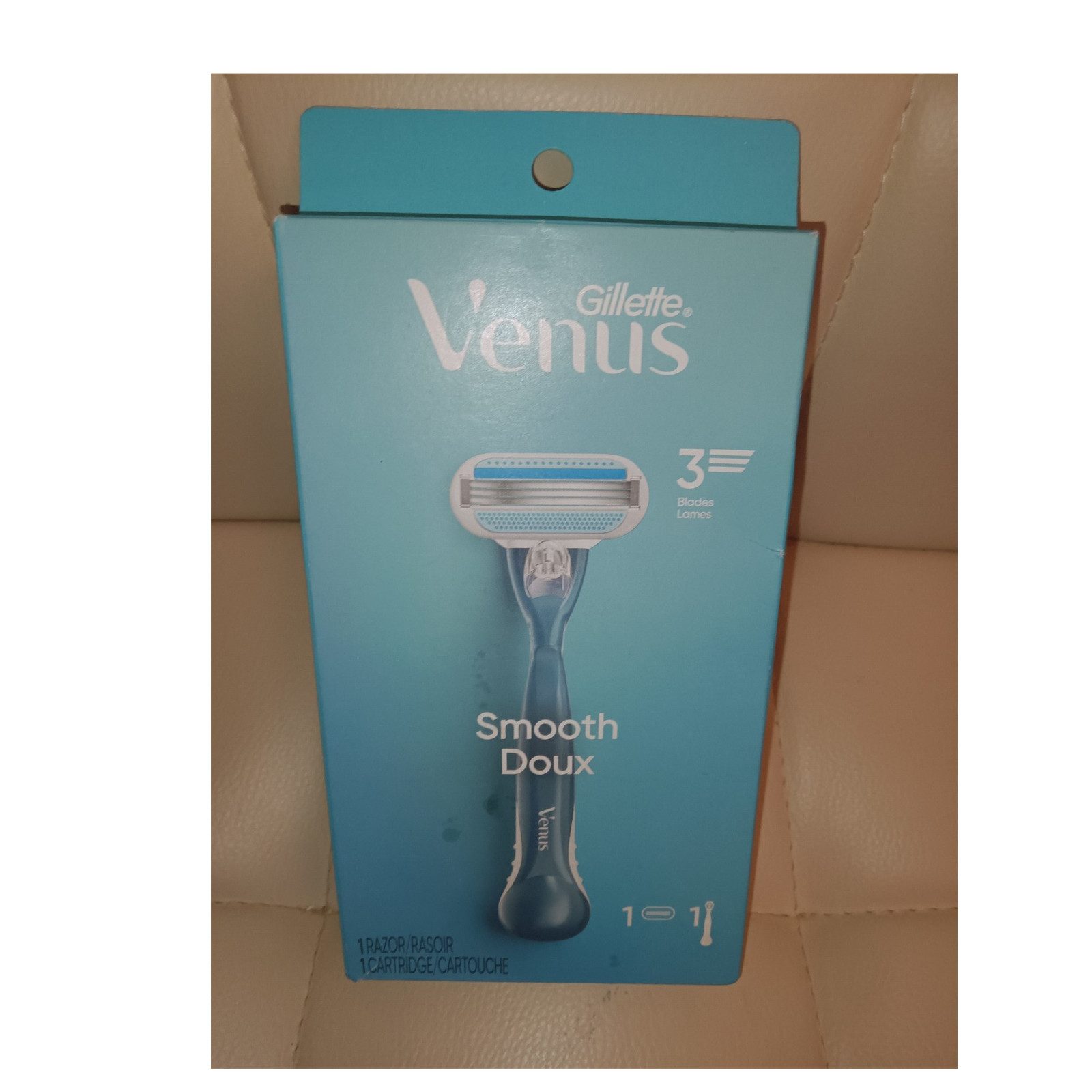 Gillette Venus Smooth Doux 3 Blade Cartridge Razor Blue Women Lubricating Strip