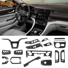 18pc Carbon Fiber Full Set Dash Decor Cover Trim Kit For Jeep Grand Cherokee 22