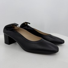 Everlane Italian Leather Day Heel size 6.5 Women's Black Elastic Back Comfort