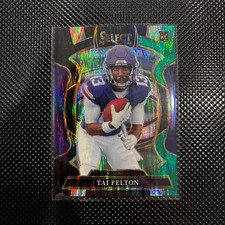 2025 Panini Select Tai Felton RC Black & Green Shock Prizm Rookie NFL Vikings