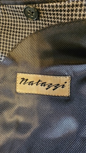 Luciano Natazzi Luxus Kammgarn Wolle/Seide Hahnentritt 3-Knopf Doppelschlitz Blazer - Bild 5 von 22