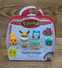 Pokemon Squishmallows Squishalongs 4 Mini-Squish Bellibolt Eevee Snorlax Torchic