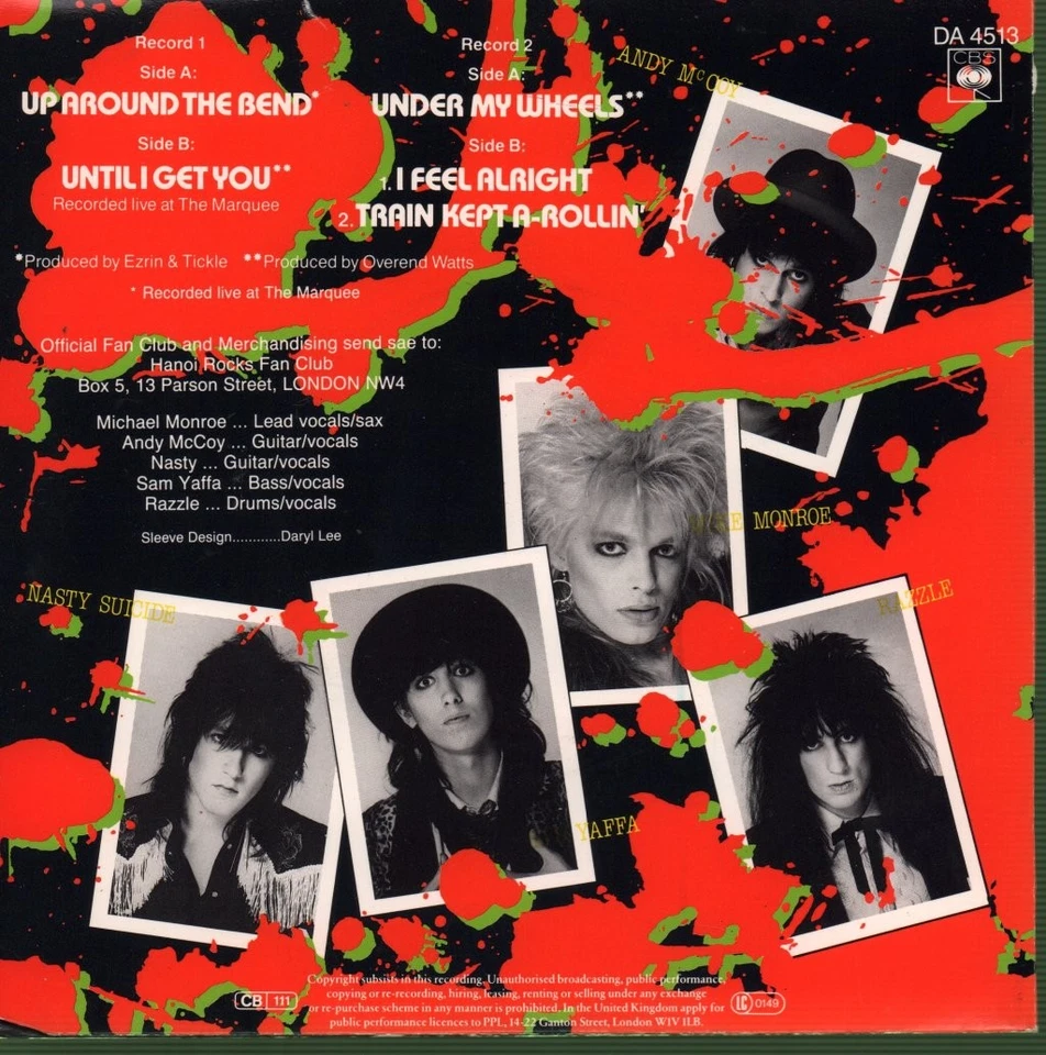 Hanoi Rocks Up Around the Bend double 7" vinyl UK Cbs 1984 pack vinyl in - Image 2 of 2