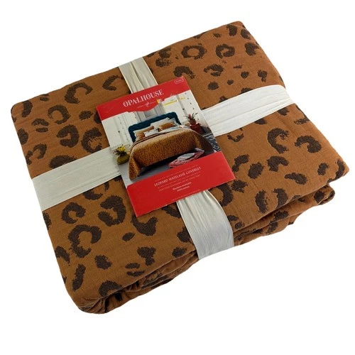 Target Opal House Gold Leopard Animal Print 4 Piece Bedding KING Size