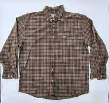 Vintage 1990s Carhartt Workshirt 8130GRN Mens L Plaid Button Down Workwear