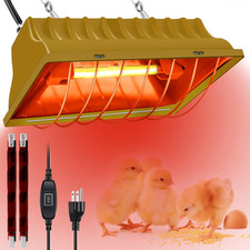 Chicken Coop Heating Lamp Brooder 250W, Adjustable Heating Temperature and Hangi