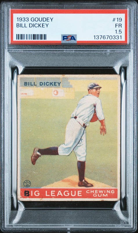1933 Goudey Bill Dickey #19 PSA 1.5