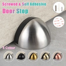 Door Stop Screwed Self Adhesive Floor Wall Oval Stopper Rubber Buffer Stopper