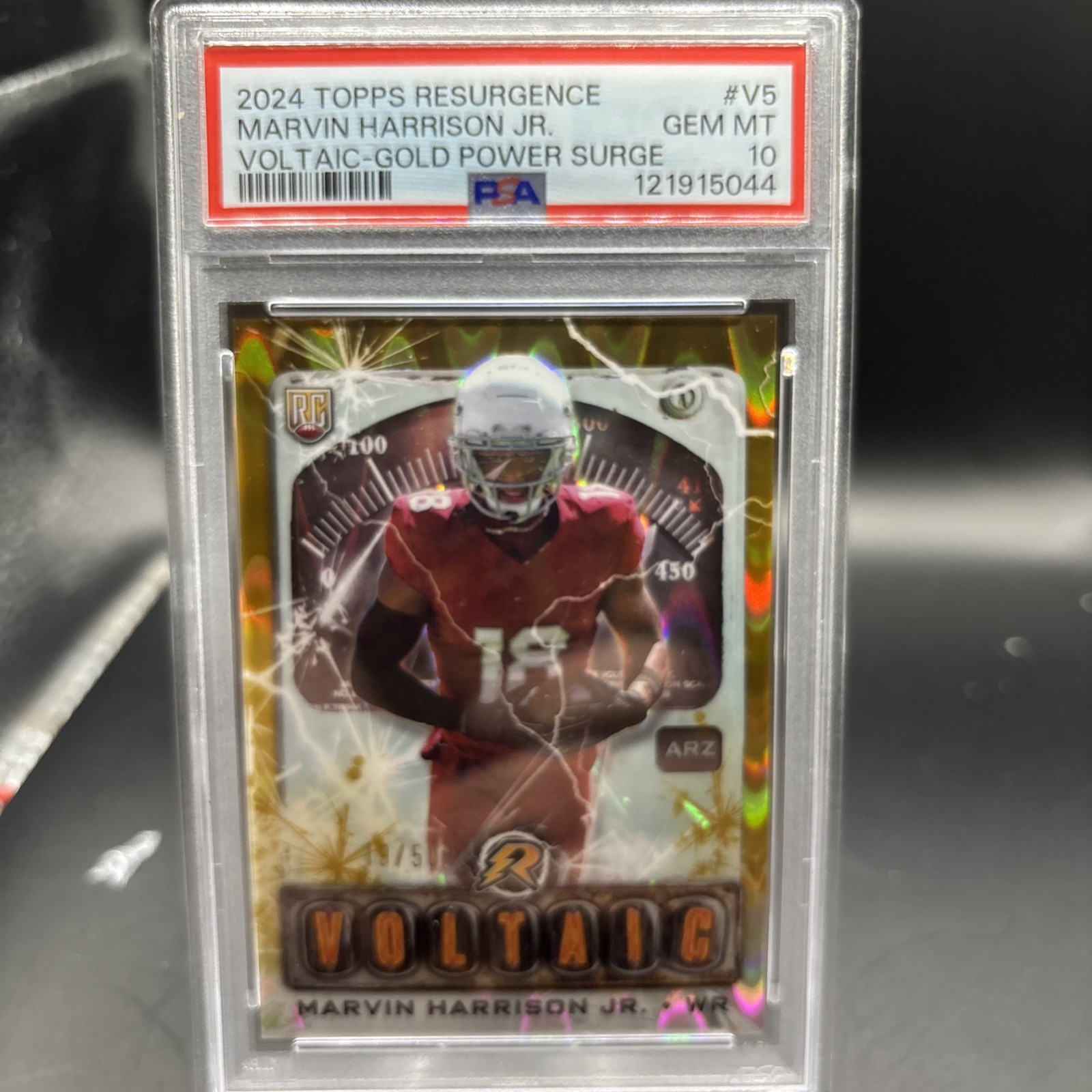 Marvin Harrison Jr. Topps Resurgence Voltaic #V5 Gold Power Surge