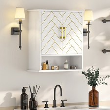 Bathroom Wall Mount Cabinet Stylish Hanging Medicine Cabinet with Open Shelf
