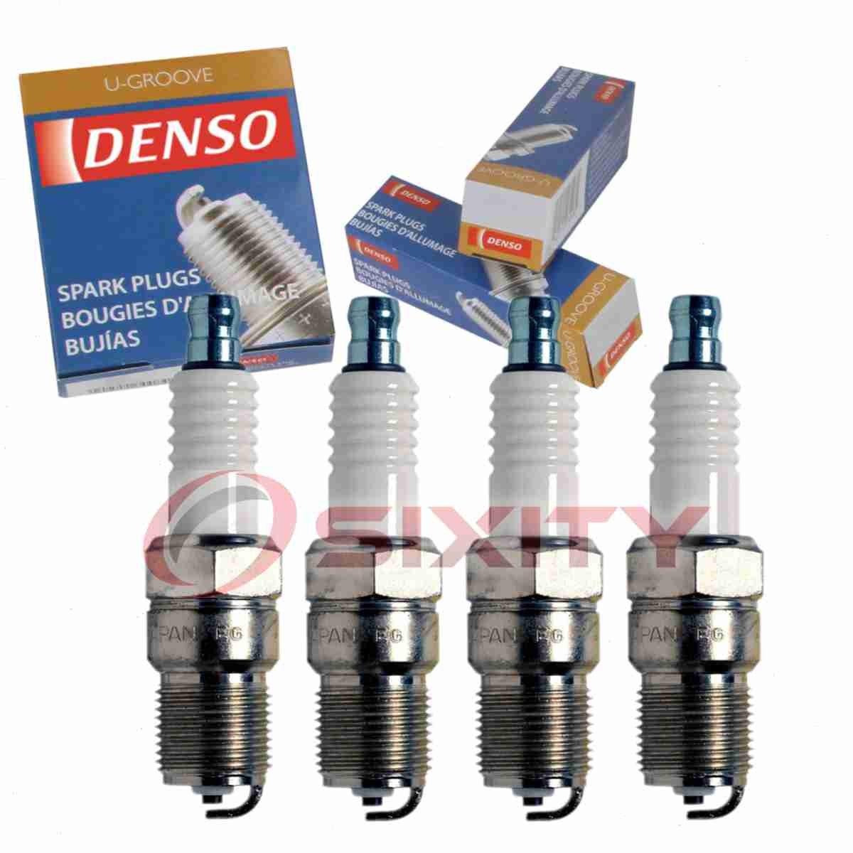 4 pc Denso Standard U-Groove Spark Plugs for 1985-1994 Mercury Topaz 2.3L L4 ro