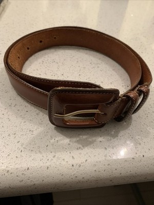 Vera Pelle Italian Brown Leather Belt 36 