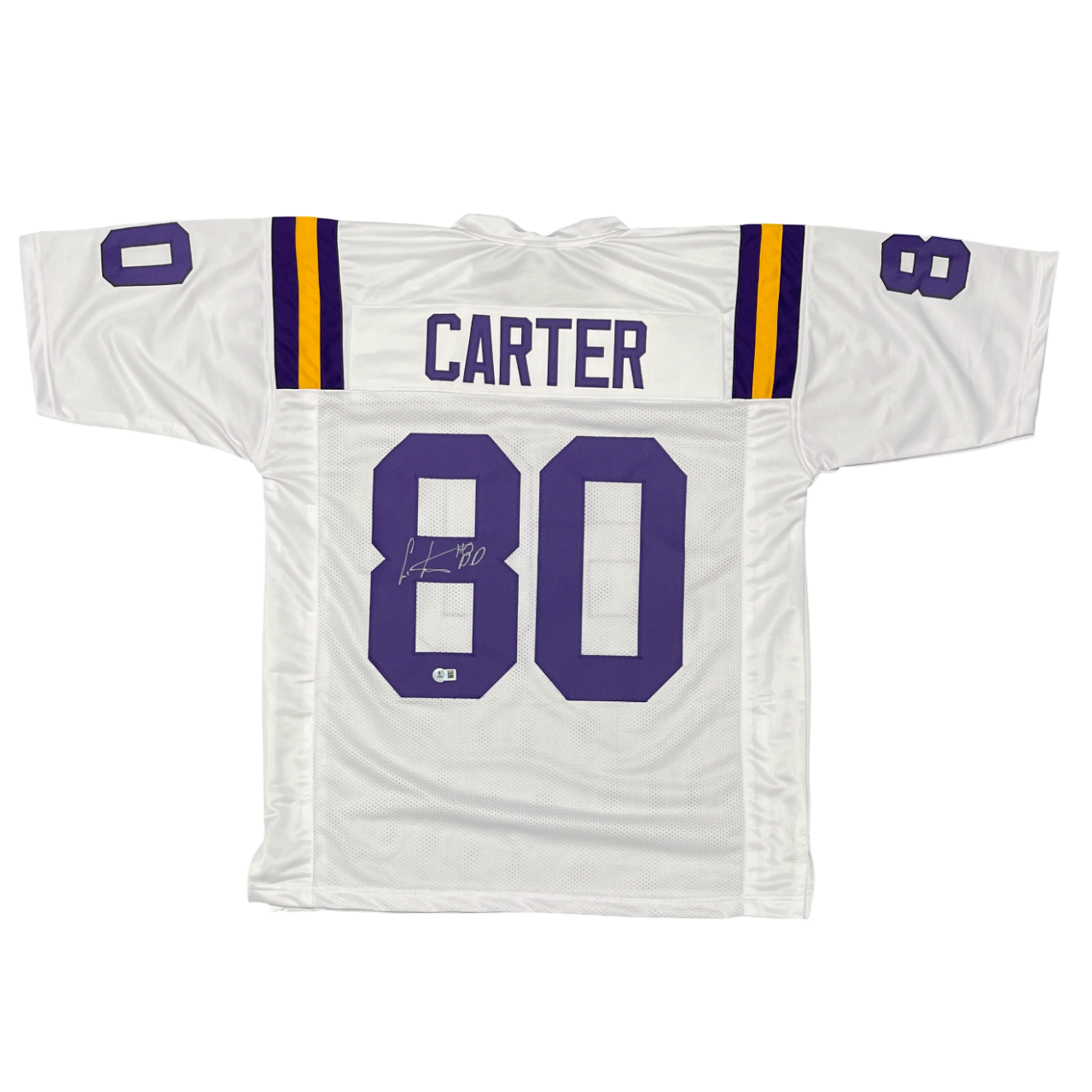 Cris Carter Autographed Signed Minnesota Vikings Custom Jersey Beckett Witness BAS COA 