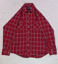 Vintage Wrangler Cowboy Cut Western Shirt XL Tail Plaid Pearl Snap