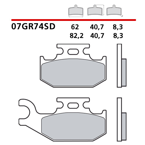 Paire Plaquette de Frein Arrière BREMBO Yamaha YFM R Raptor Left 700 06 - Photo 1/7